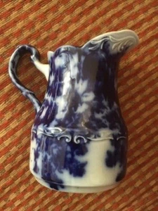 Flow Blue Milk Jug 5" very pretty unmarked - Picture 1 of 2