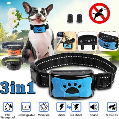 Hunde Anti-Bell Halsband Erziehungshalsband mit Vibration Ton Fernbedienung Set