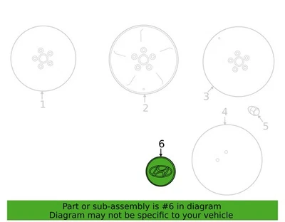 ⭐Genuino⭐ Tapacubos de rueda OEM 1 pieza para 2024-2025 Hyundai Elantra Kona 52960BE100 Foto 1 de 3