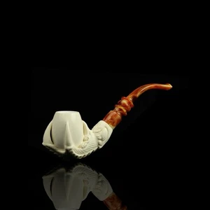 Glatte Adlerkralle Pfeife neuer Block Meerschaum Handarbeit mit Etui #1173 - Bild 1 von 10