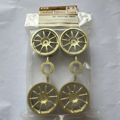 Ruedas Tamiya chapadas en oro edición limitada 10 radios RARO NIP 58316 Foto 1 de 4