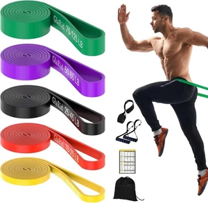 GlaRid Resistance Bands Set of 5 Levels Exercise Bands Door Anchor Handles - Picture 1 of 3