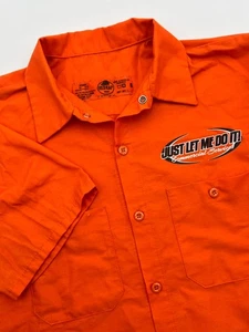 Men's M Red Kap Just Let Me Do It! Short Sleeve Button Shirt Pockets Work Wear - Picture 1 of 7