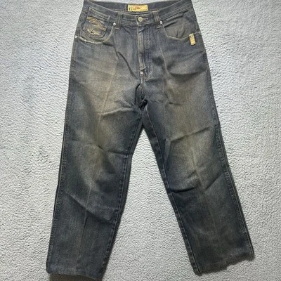 Pantalones de mezclilla vintage NBN Gear para hombre 32x32 azul Y2K bordado ancho patinador grunge 30x27 Foto 1 de 4