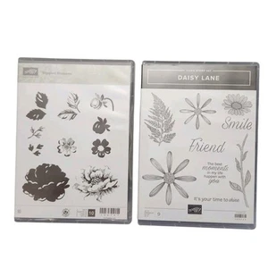 Lote de 2 juegos de estampillas de flores Stampin Up Daisy Lane y flores punteadas - Imagen 1 de 4