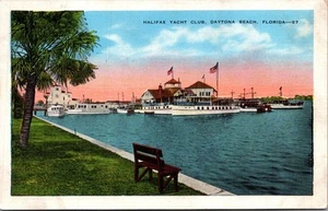 Postal de Halifax Yacht Club DAYTONA BEACH, Florida FL c1935 - Imagen 1 de 2