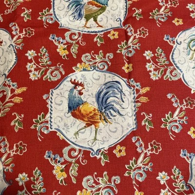 Fabric Rooster Medallions  Cotton Fabric Yard Pre Cut. New - Image 1 of 2