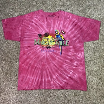 Camiseta Jimmy Buffett Margaritaville Para Hombre XL Rosa Tie Dye Cozumel México Loro Foto 1 de 4
