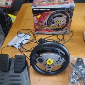 THRUSTMASTER FERRARI CHALLENGE RACING WHEEL + CLAMP + PEDAL BOXED - PS2 & PS ONE - Picture 1 of 13