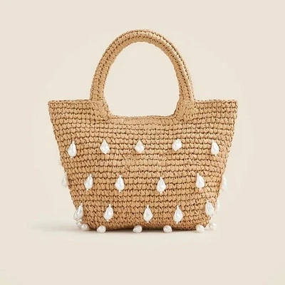 J.Crew手工打结顶柄草包带巴洛克珍珠 — 第 1/4 张图片