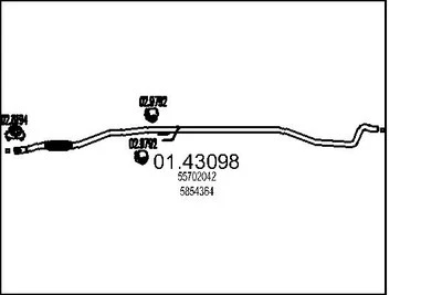 MTS 01.43098 Exhaust Pipe for OPEL - Bild 1 von 3