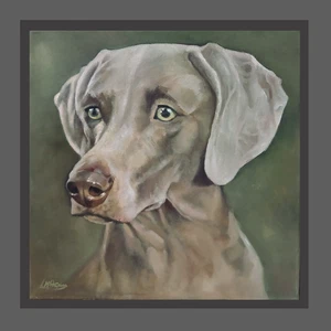 Weimaraner dog art animal art original oil painting on canvas - Picture 1 of 1