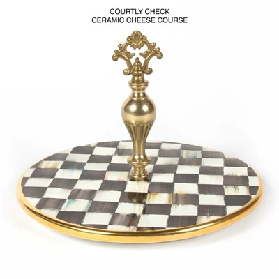 Mackenzie Courtly Check Ceramic Cheese Course Childs Made In Aurora NIB - Image 1 of 2