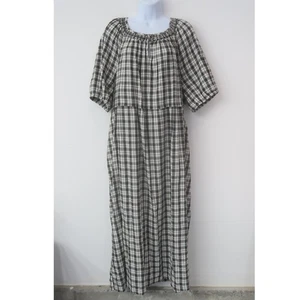Old Navy Midi Dress Size XXL Plaid Check Boho Cottage Casual Prairie Country - Picture 1 of 8