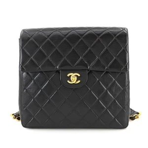 CHANEL Matelasse Cadena Mochila Cuero Negro Cartera De Colección 90272632 - Imagen 1 de 11