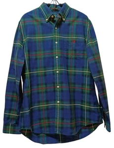 Camisa Ralph Lauren Algodón A Cuadros Con Botones Para Hombres M Clásica Preppy Dinero Antiguo - Imagen 1 de 7