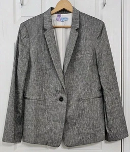 Giacca blazer grigio misto lino Antonio Melani taglia 14 carriera casual seno singolo - Foto 1 di 9