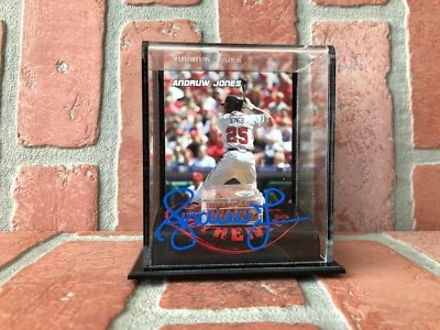 Andruw Jones autographed signed authentic dirt stand MLB Atlanta Braves PSA COA - Image 1 of 2
