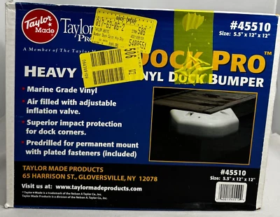Taylor Made Products 45510 Dock Pro Heavy Dock Corner Bumper Vinilo 12 X 12" NUEVO Foto 1 de 4