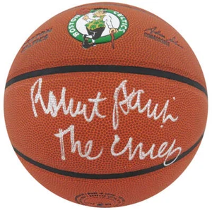 Robert Parish Signed Wilson Celtics Logo NBA Basketball w/The Chief - (SS COA) - Picture 1 of 1