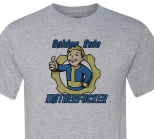 FallOut - Golden Rule MF'er - Vault Boy - Soft - Fast Shipping - Picture 1 of 11