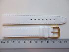 White plain 18 MM XL (20.5 cm) leather watch band strap G