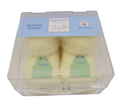 Botines Tejidos Recién Nacidos con Personaje Rana Carters Amarillo Género Neutro con Caja Foto 1 de 4