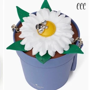 Kate Spade down the rabbit hole daisy flower pot Blue Novelty Flower Bag - Picture 1 of 6
