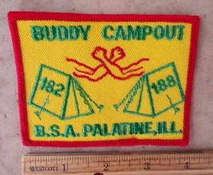 Vintage Boy Scouts America BSA Patch BUDDY CAMPOUT Troops 182 & 188 Palatine, IL - Picture 1 of 1