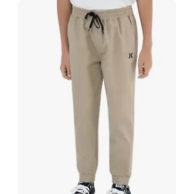 Pantalones de chándal Hurley para niños 7/8 de nailon elásticos beige caqui 7/8 Foto 1 de 4