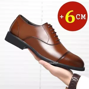 Height Increasing Shoes Men Taller Elevator 6CM Insole Oxfords Office Footwear - Picture 1 of 28