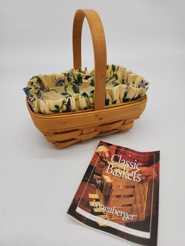 2000 Longaberger Parsley Hostess Only Booking Basket Yellow Vine Liner Prot Card Cover