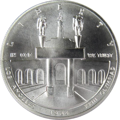 LA Olympiad Coliseum Commemorative 1984 S 90% Silver Dollar Uncirculated $1 Coin Cover