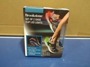 New Brookstone Light Up Shoe Clip Sets LED Lights, Neon Green & Red - Picture 1 of 5