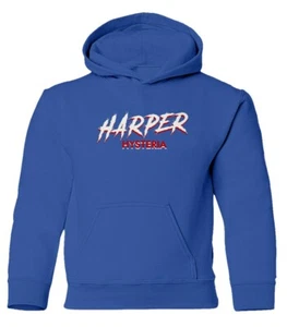 Philadelphia Phillies Bryce HARPER HYSTERIA Baseball Youth Hooded Sweatshirt - Picture 1 of 5