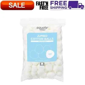Equate Jumbo Cotton Balls, 100% Pure Cotton, Natural Cotton, 200 Count - Picture 1 of 9