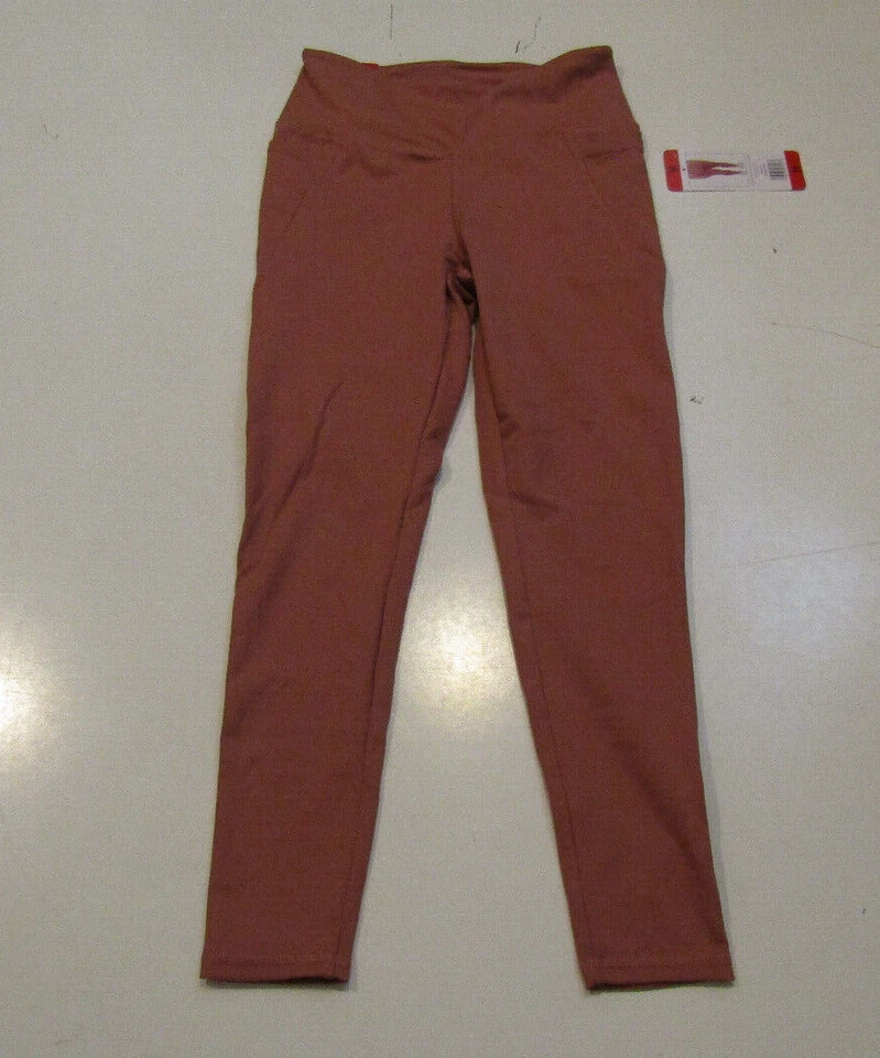 DANSKIN Womens Spiced Chai Pink Active Performance Leggings Size Large