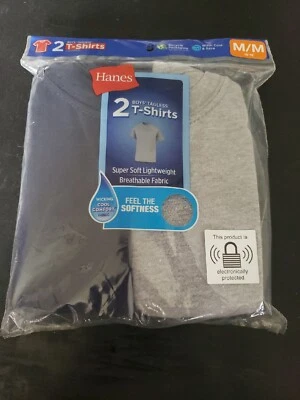 2 camisetas Hanes Boys M 10-12 Tagless azul marino y gris absorbente comodidad fresca  Foto 1 de 3
