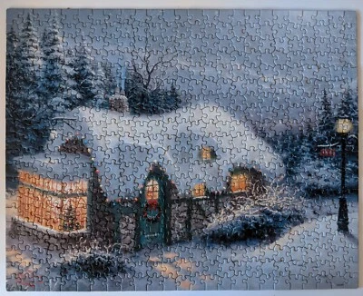 Ceaco Thomas Kinkade SILENT NIGHT 500 pc Corkboard Jigsaw Puzzle No1128-6 cork - Image 1 of 4