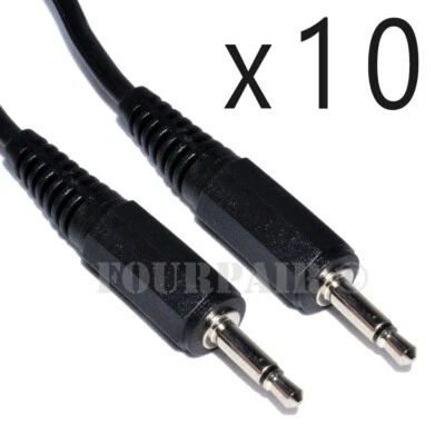 10 Pack Lot 3ft 3.5mm Male to Male Mono Audio Cable Cord 1/8" TS Plug Microphone - Image 1 of 2