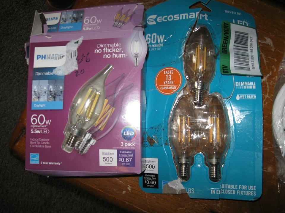 LOT 4 Philips 60W Replacement 5.5W LED daylight Light Chandler Dimmable E12 - Image 1 of 4