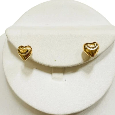 Juicy Couture Mini Pendientes Corazón Tono Dorado Pierced Love Tachuelas Delicados Pequeños Foto 1 de 4