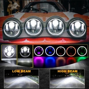 4x 5.75" 5-3/4" RGB LED Headlights Hi/Lo For Toyota Corona Celica Corolla Crown - Foto 1 di 12