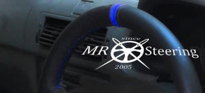 Per 2006-12 Volkswagen EOS Volante IN Pelle Nera Cover + Blu Elettrico Cinturino - Foto 1 di 5