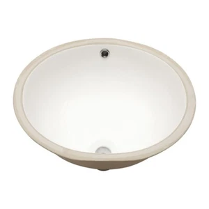 Logmey Undermount Oval Sink 19" Modern Bathroom Porcelain Ceramic Gloss White - Picture 1 of 9