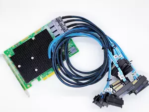 LSI 9300-16I HBA Card SAS Controller PCI-E 12Gbps IT Mode +4*8643 to 4x 8482 SAS - Picture 1 of 8
