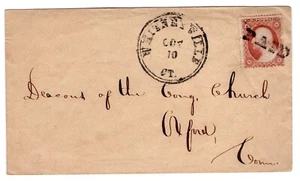 Whitneyville CT (New Haven 1857-1902) Doppelkreis mit BEZAHLT nach Oxford CT - Bild 1 von 3