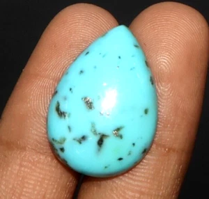 Pietra Turchese Naturale Turchese Cabochon Forma Pera 13,60 Cts 23x16,5 mm - Foto 1 di 4