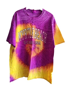 Gildan Tie Dye Myrtle Beach Carolina del Sur Camiseta De Colección XL Preencogida Pesada - Imagen 1 de 5