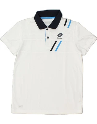 LOTTO Boys Graphic Polo Shirt 9-10 Years Medium White Polyester AU01 - Image 1 of 3